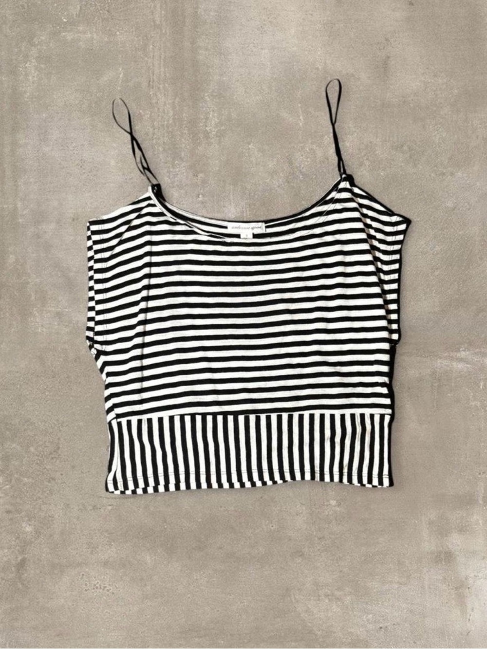 Ambiance Apparel black & white striped crop top